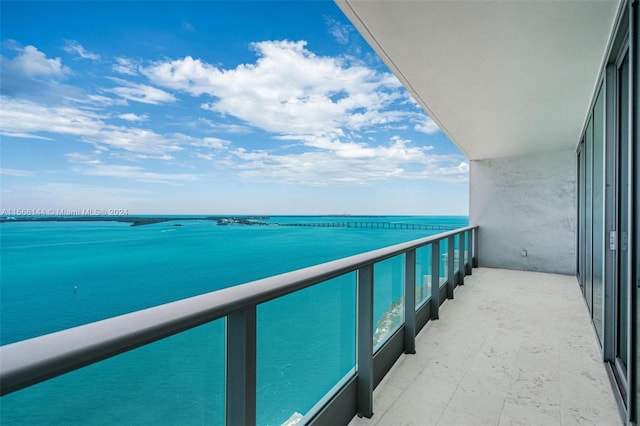 balcony with a water view