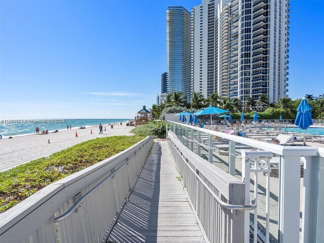 property view of water with a view of the beach