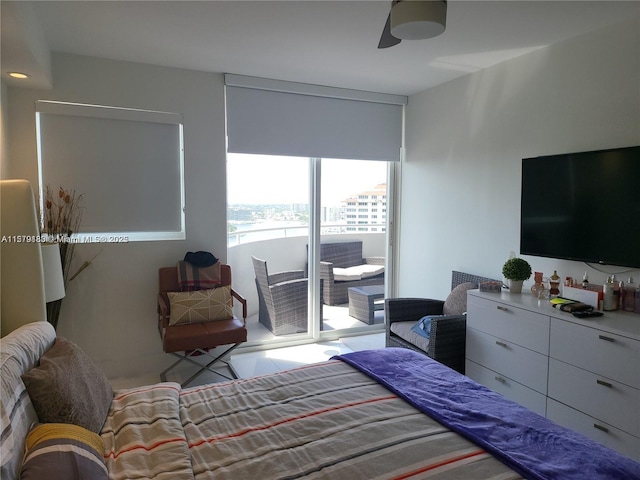 bedroom featuring ceiling fan