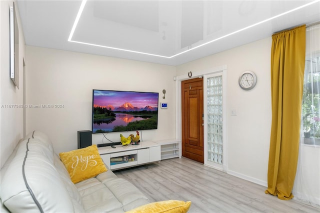 living room featuring light hardwood / wood-style floors