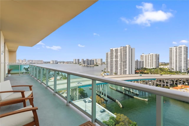 balcony with a water view