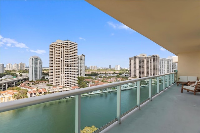 balcony with a water view