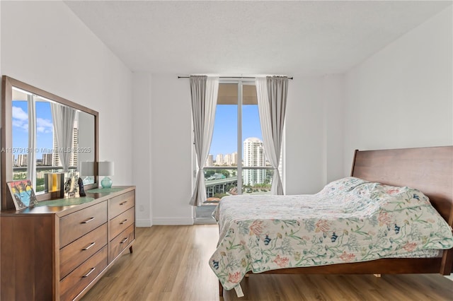 bedroom featuring light hardwood / wood-style floors