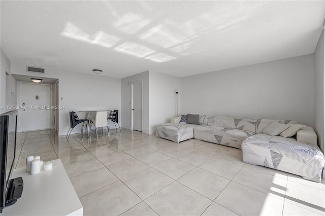 view of tiled living room