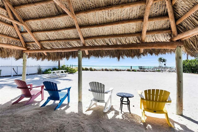 exterior space featuring a gazebo