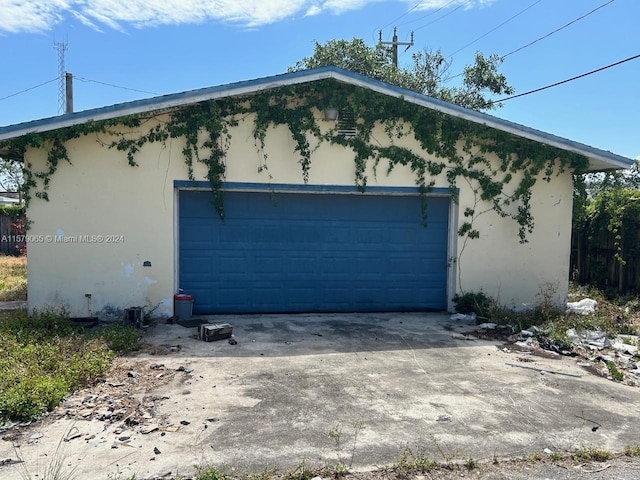 view of garage