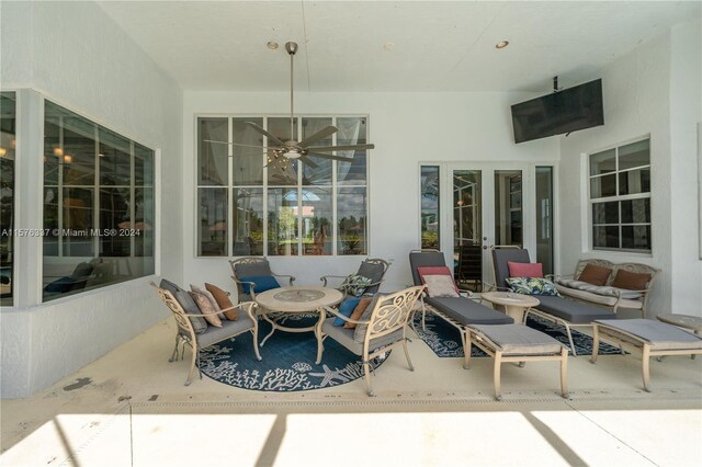 view of patio with an outdoor hangout area