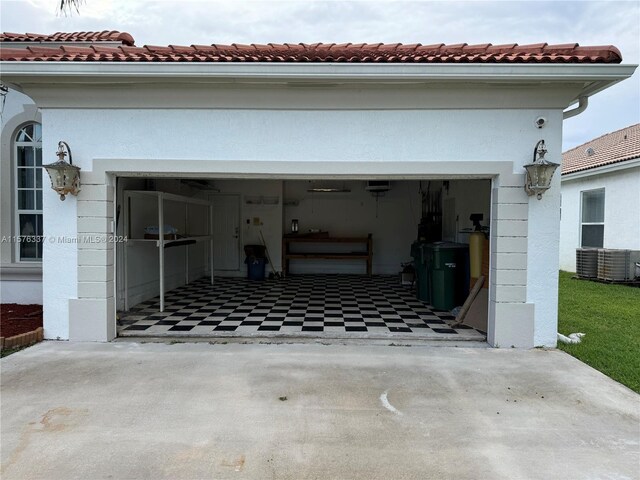 view of garage