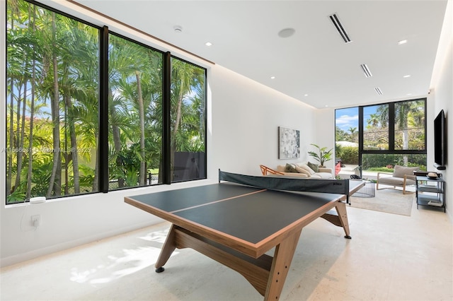 playroom with floor to ceiling windows