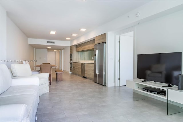 view of tiled living room