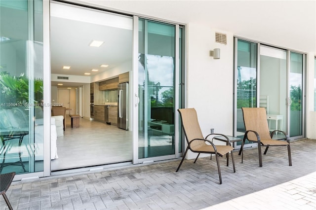 balcony featuring a patio