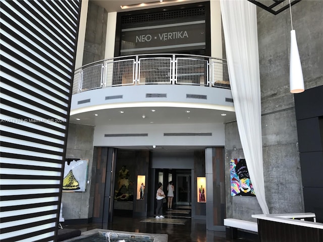 doorway to property with a balcony