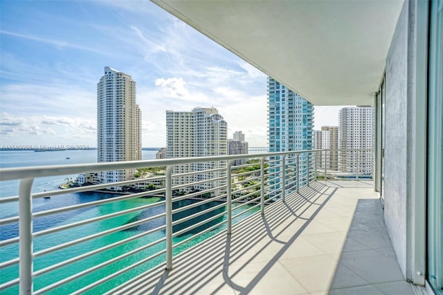 balcony with a water view