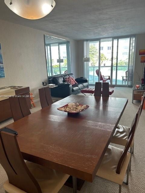 view of carpeted dining room