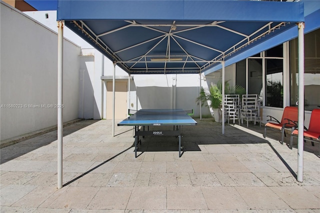 view of patio featuring a gazebo