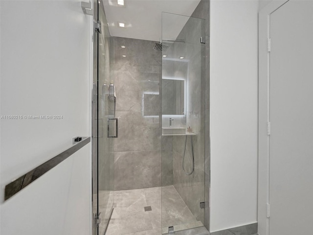 bathroom with an enclosed shower