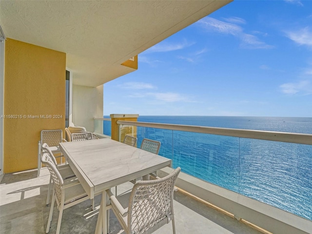 balcony with a water view