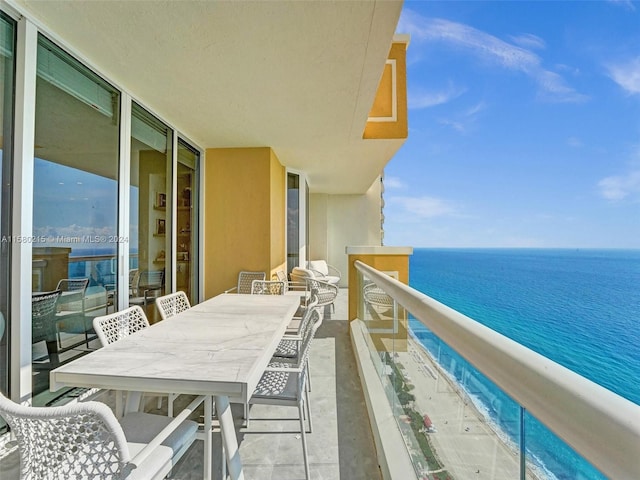 balcony with a water view