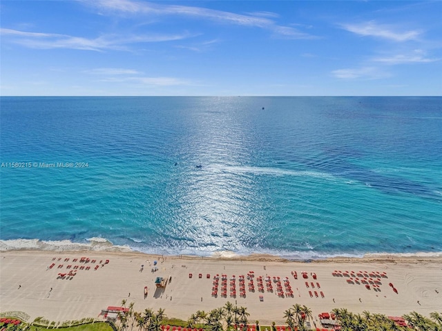 view of water feature featuring a view of the beach