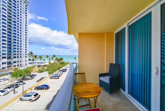 balcony with a water view