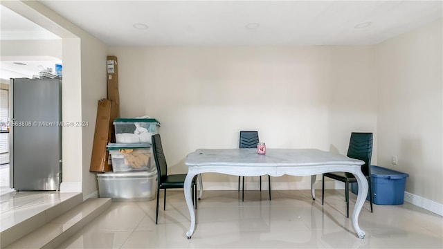 office area with light tile floors