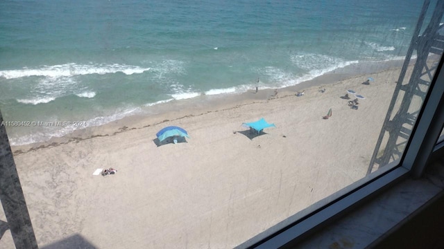 view of water feature featuring a view of the beach