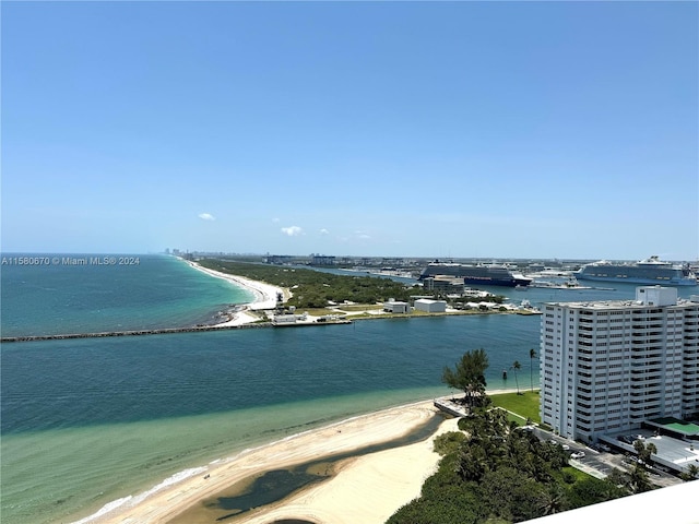 water view featuring a beach view