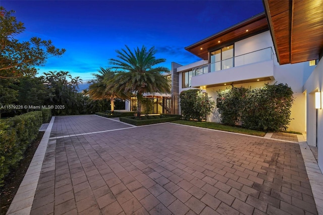 exterior space with a balcony