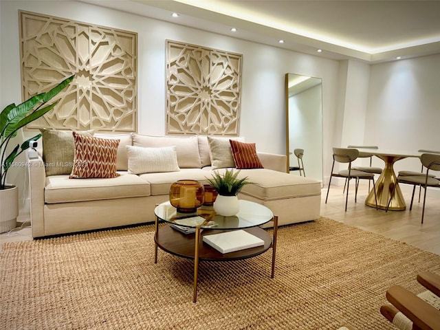 living room featuring hardwood / wood-style flooring