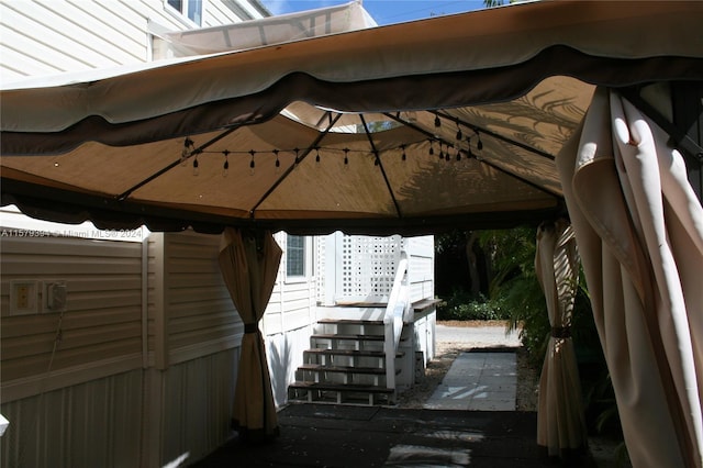 exterior space featuring a gazebo