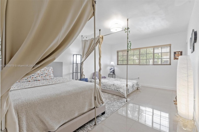 bedroom with tile flooring