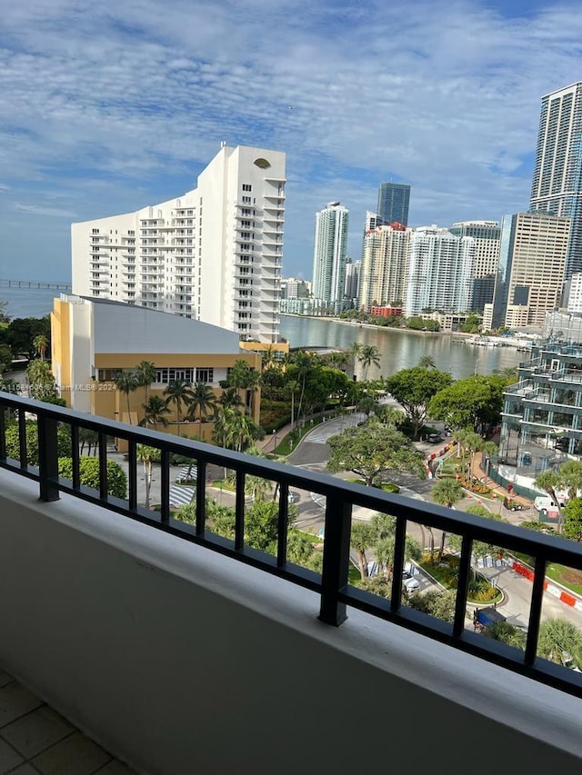 balcony with a water view