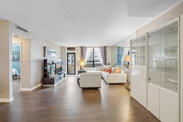 living room featuring hardwood / wood-style floors