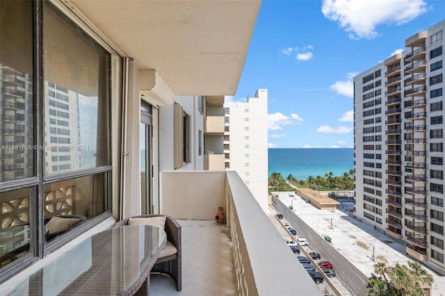 balcony with a water view