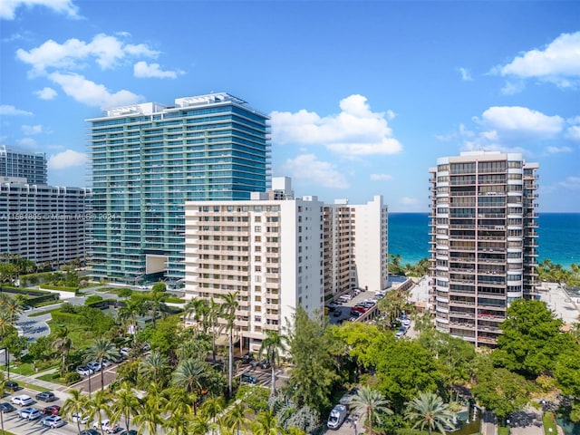 view of building exterior featuring a water view