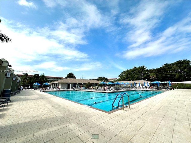 view of pool with a patio area