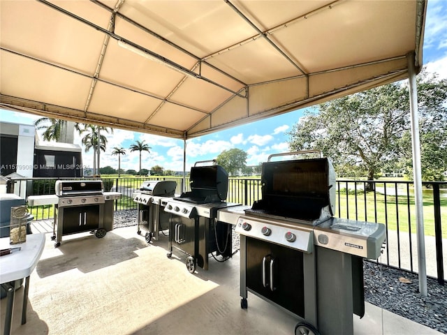 exterior space featuring vaulted ceiling