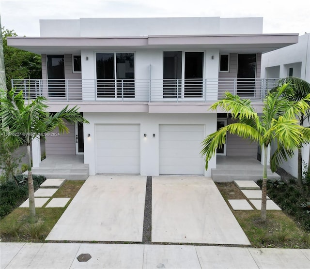 contemporary house featuring a garage