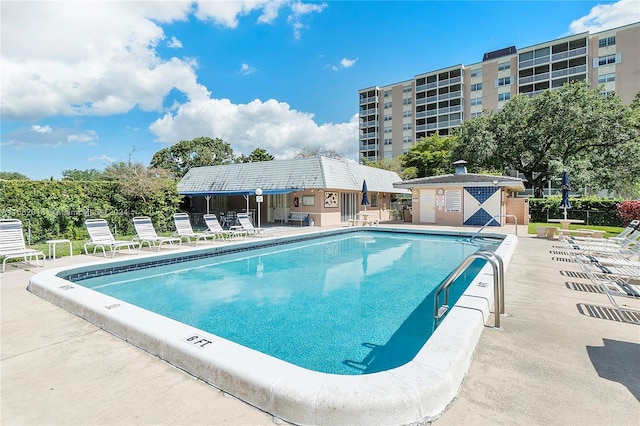 view of pool with a patio area