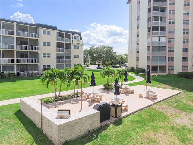 surrounding community featuring a lawn