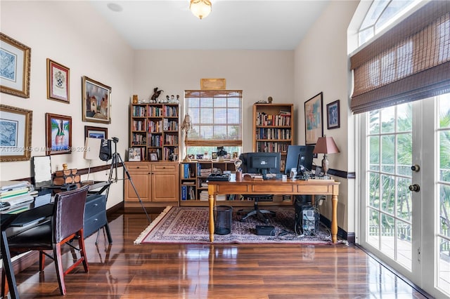 office area featuring hardwood / wood-style flooring