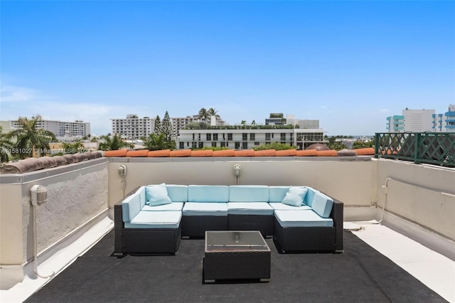 view of patio / terrace with an outdoor living space