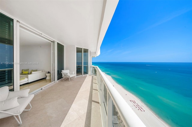 balcony with a water view