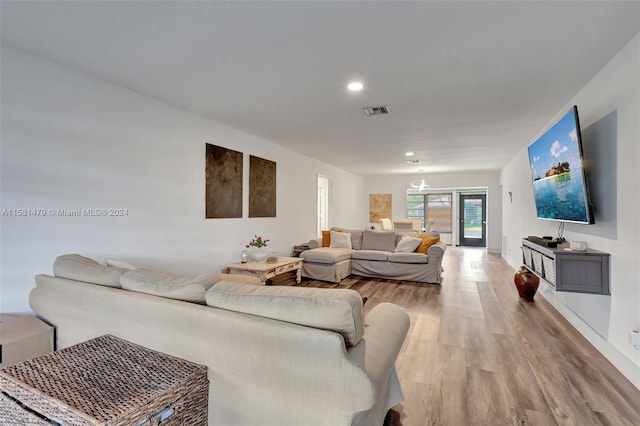 living room featuring wood-type flooring