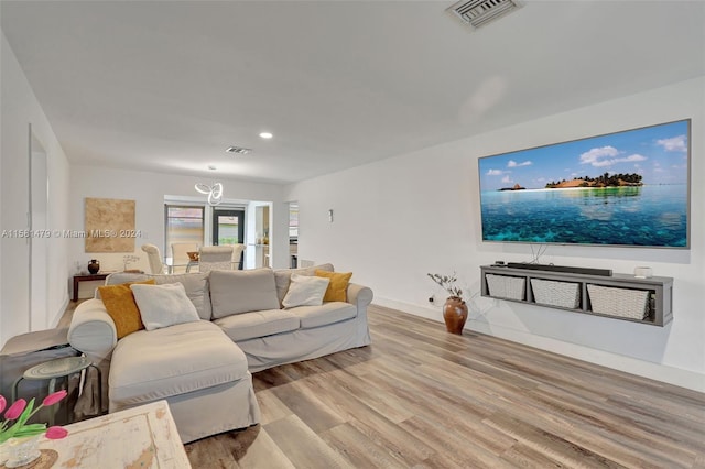 living room featuring hardwood / wood-style floors