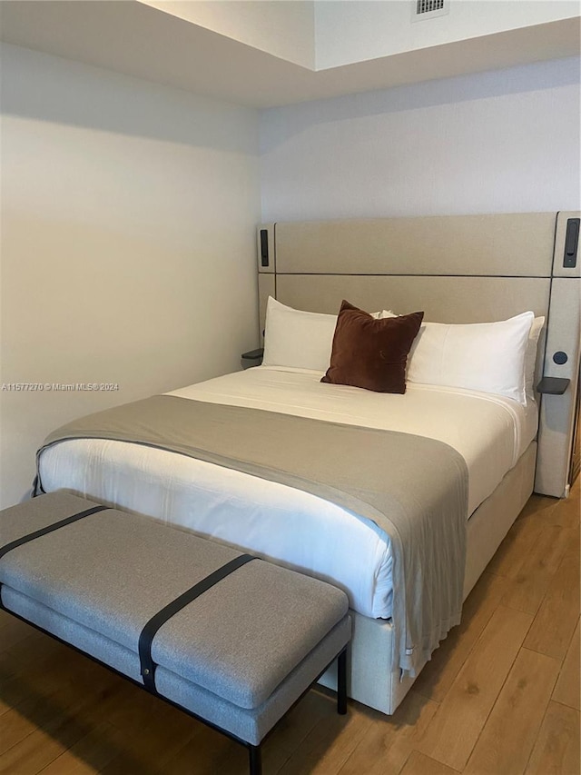 bedroom featuring light wood-type flooring