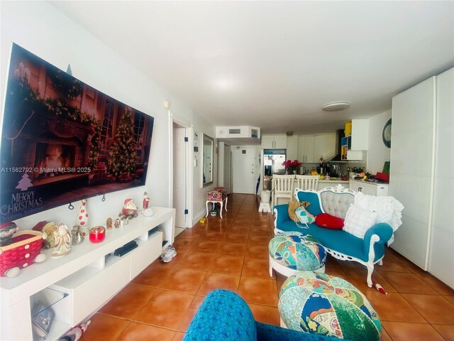 hallway featuring tile patterned floors