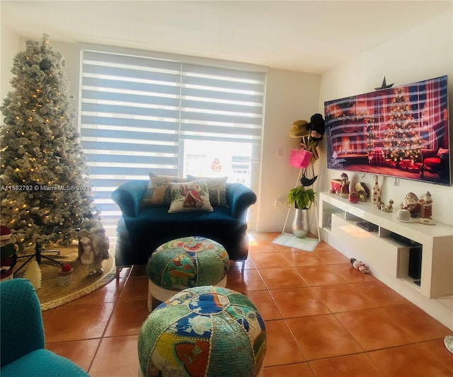 view of tiled living room