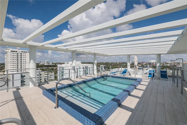 view of pool featuring a patio