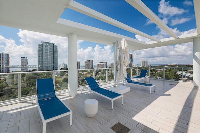 view of patio / terrace featuring a pergola